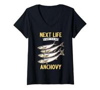 Womens Anchovies Next Life i Want to be an Anchovy V-Neck T-Shirt