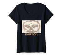 Womens Ancient Dragon Beast Myth Fantasy Creature of Legends V-Neck T-Shirt