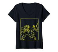 Womens Ancient Greek Mythology Minotaur T-Shirt Theseus Athena V-Neck T-Shirt