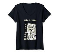 Women's Ancient Japanese Samurai Warrior Art Bushido Code Katana V-Neck T-Shirt