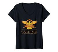 Womens Ancient Roman History Meme - Carthage Must Be Destroyed V-Neck T-Shirt