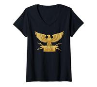 Womens Ancient Roman Legionary Eagle SPQR Christmas Saturnalia V-Neck T-Shirt
