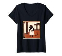 Women's Ancient Rome Opossum Toga Philosopher Scholar V-Neck T-Shirt