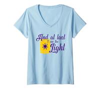 Women's and at Last I See The Light, Lantern, Princess, V-Neck T-Shirt