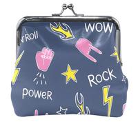 Women's and Girl's Leather Bag with Kiss Closure and Money Change, Chic Rock Power Navy, UNITALLA, Chic Rock Power Navy, UNITALLA, Classic, Chic Rock Power Navy, UNITALLA, Classic