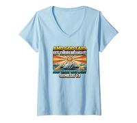 Women's and God Said Let There Be Light Solar Panel V-Neck T-Shirt