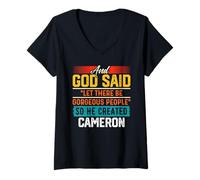 Women's and God Said So He Created Cameron T-Shirt Funny Cameron V-Neck T-Shirt