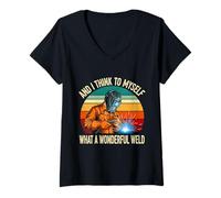 Women's and I Think to Myself What A Wonderful Weld Funny Welding V-Neck T-Shirt