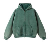 Womens and Mens Zip Up Hoodies Long Sleeve,Zip up Hoodie Fall Oversized Sweatshirts Jacket with Pockets (Green,S)