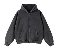 Womens and Mens Zip Up Hoodies Long Sleeve,Zip up Hoodie Fall Oversized Sweatshirts Jacket with Pockets (Black,M)
