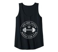 Womens and She Lifted Heavily Ever After Weightlifting Humor Tank Top