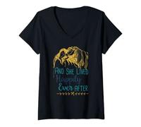 Womens And She Lived Happily Ever After V-Neck T-Shirt