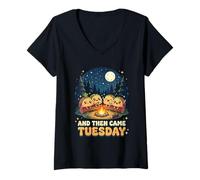 Women's and Then Came Tuesday Taco Camping Kawaii V-Neck T-Shirt