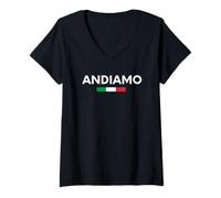 Womens Andiamo Let's Go Italian Travel V-Neck T-Shirt