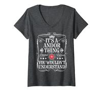 Women's Andor Name Its A Andor Thing You Wouldn't Understand V-Neck T-Shirt, Dark Heather Grey, Small