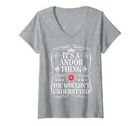 Women's Andor Name Its A Andor Thing You Wouldn't Understand V-Neck T-Shirt, Heather Grey, XX-Large