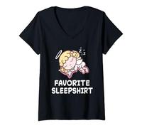 Womens Angel Angels Nap Sleeping Sleep Pajama Nightgown V-Neck T-Shirt
