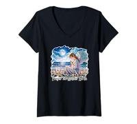 Womens Angel at the beach - Prayer for Mother Earth 1 - Fan Fun V-Neck T-Shirt