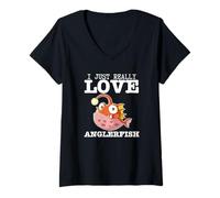 Women's Anglerfishes I Just Really Love Anglerfish V-Neck T-Shirt