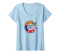 Womens Anglo-Saxon Kingdoms of England Circle Black Lettering V-Neck T-Shirt