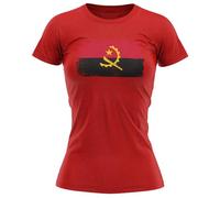 Womens Angola T Shirt Africa Football Nation Supporters Tee Ladies African Footy Top, S, Red