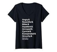 Womens Angry Antisociable Personal Traits But A Nice Person V-Neck T-Shirt
