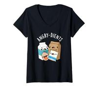 Women's Angry-dients Funny Baking Pun V-Neck T-Shirt