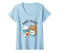 Women's Angry-dients Funny Baking Pun V-Neck T-Shirt
