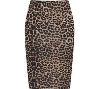 Womens Animal Aztec Check Stripe Print Stretch Ladies Pencil Midi Skirt - Leopard - 8/10