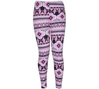 Womens Animal Aztec Letters Skull Multi Printed Pattern Long Full Stretch Elasticated Waistband Fit Ladies Leggings Pants Plus Size Pink Aztec Print Size 16 - 18