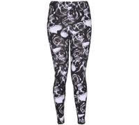 Womens Animal Aztec Letters Skull Multi Printed Pattern Long Full Stretch Elasticated Waistband Fit Ladies Leggings Pants Plus Size Skull & Rose Print Size 20 - 22