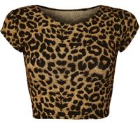 Womens Animal Aztec Skull Camo Print Cap Sleeve Ladies Short Crop Top - Animal - 8-10