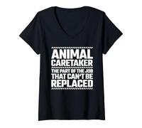 Women's Animal Caretaker Can't be Replaced V-Neck T-Shirt