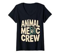 Women's Animal Medic Crew Veterinary Technician Vet Tech V-Neck T-Shirt