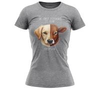 Womens Animal Rights T Shirt - The Only Difference is Your Perception - Ladies Vegetarian Slogan Tee for Her - Vegan Veggie Gift, M, Sport Grey