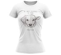 Womens Animal Rights T Shirt - The Only Difference is Your Perception - Ladies Vegetarian Slogan Tee for Her - Vegan Veggie Gift, L, White