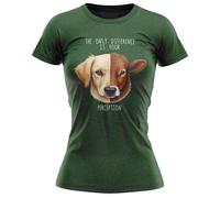 Womens Animal Rights T Shirt - The Only Difference is Your Perception - Ladies Vegetarian Slogan Tee for Her - Vegan Veggie Gift, XXL, Bottle
