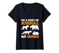 Womens Animal Welfare FUR IS MEANT FOR ANIMAL NOT HUMAN Animal V-Neck T-Shirt