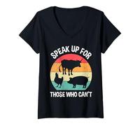 Womens Animal Welfare SPEAK UP FOR THOSE WHO CAN'T Animal Rights V-Neck T-Shirt