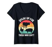 Womens Animal Welfare SPEAK UP FOR WHO CAN'T Animal Rights V-Neck T-Shirt