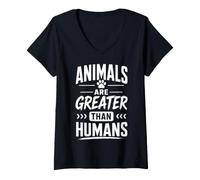Women's Animals are Greater Than Humans V-Neck T-Shirt