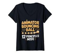 Women's Animator Bouncing Ball 12 Principles Mode V-Neck T-Shirt