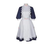 Womens Anime Cosplay Costume for Emilico Maid Dress Full Set Halloween Outfit with Headwear (White,L)