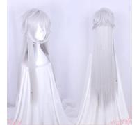 Women's Anime Cosplay Wig for Kuroshitsuji Under Taker Undertaker 110cm Long Silver Color Heat Resistant Hair Halloween Party Wigs