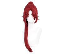 Women's Anime Cosplay Wigs for Himekawa Taiki Red Long Ponytail Clip Wig with Bangs for Halloween Party Costume