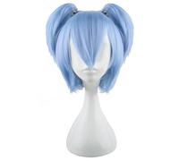 Women's Anime Cosplay Wigs for Shiota Nagisa with 2 Ponytails Include Wig Cap Blue Synthetic Hair for Halloween Party