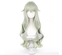 Women's Anime Costume Wig for Kusanagi Nene Light Green Long Wave Synthetic Hair for Halloween Party Cos Festival Christmas