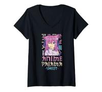 Womens Anime Pajama V-Neck T-Shirt