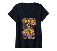 Womens Anime Taught Me to Crave Foods I Can’t Pronounce V-Neck T-Shirt