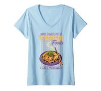 Womens Anime Taught Me to Crave Foods I Can’t Pronounce V-Neck T-Shirt